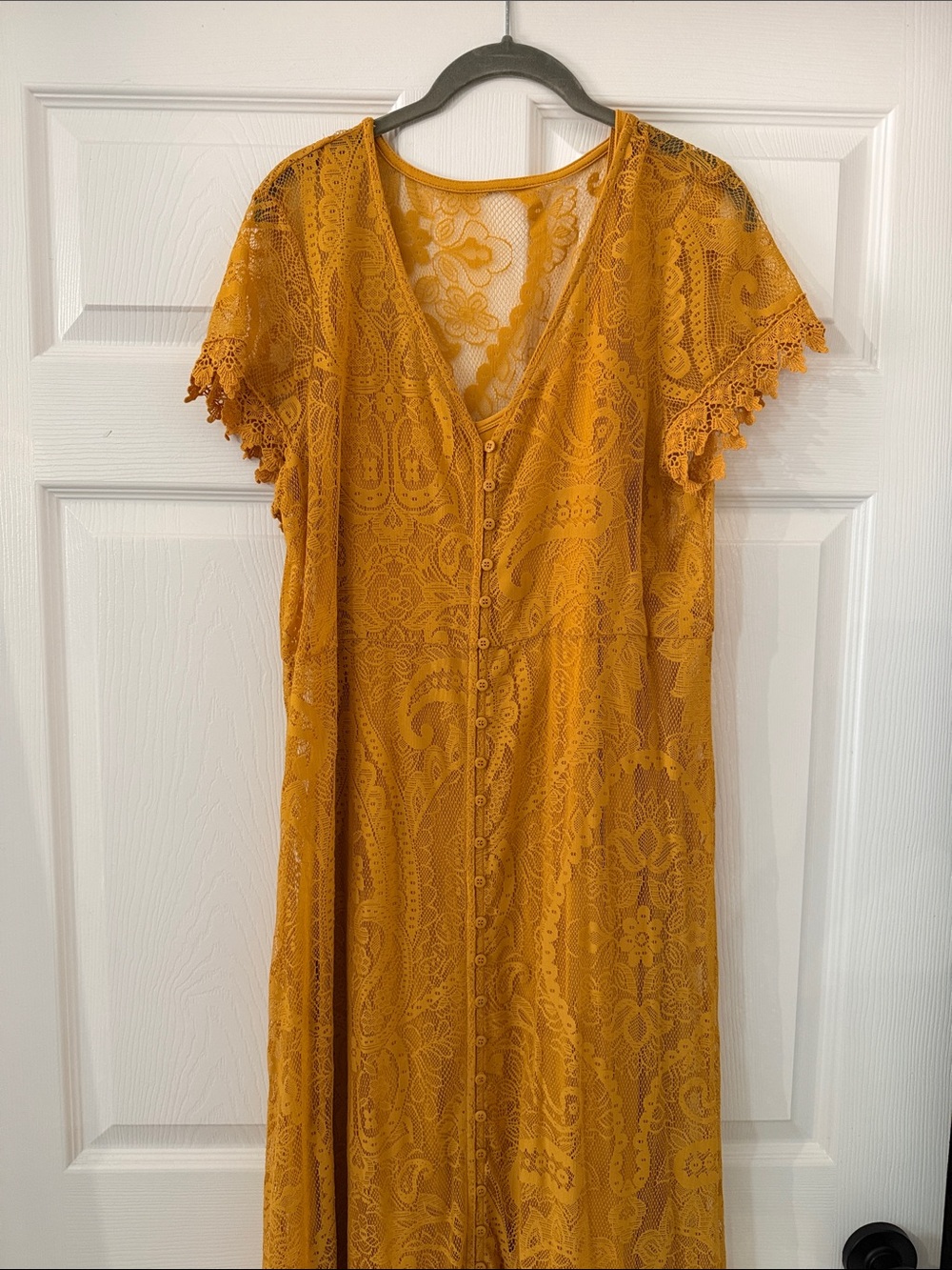 torrid Mustard Lace Maxi Dress - Picture 3 of 7